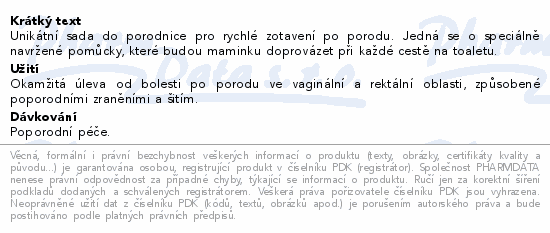 Unikátní sada do porodnice pro rychlé zotavení po porodu. Jedná se o speciálně navržené pomůcky, které budou maminku doprovázet při každé cestě na toaletu.