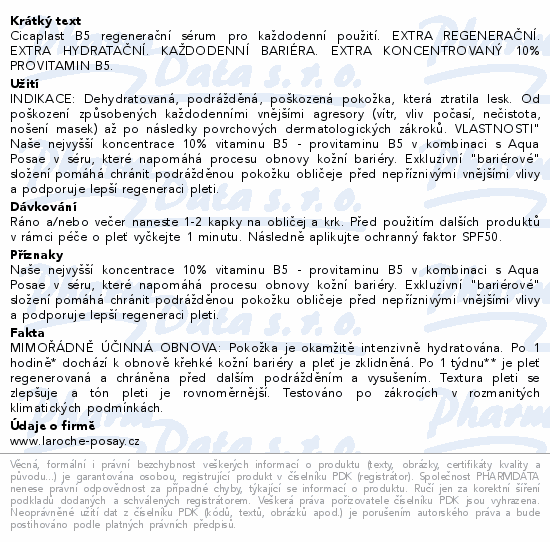 Cicaplast B5 regenerační sérum pro každodenní použití. EXTRA REGENERAČNÍ. EXTRA HYDRATAČNÍ. KAŽDODENNÍ BARIÉRA. EXTRA KONCENTROVANÝ 10% PROVITAMIN B5.