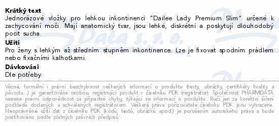 Jednorázové vložky pro lehkou inkontinenci 