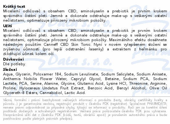 Micelární odličovač s obsahem CBD, aminokyselin a prebiotik je prvním krokem správného čistění pleti. Jemně a dokonale odstraňuje make-up s veškerými ostatní nečistotami, optimalizuje přirozený mikrobiom pokožky.